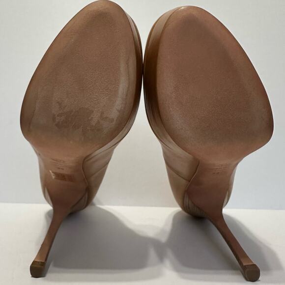 Alexander McQueen Chestnut Leather Platform Pumps 6” Heels IT 38 - Picture 6 of 11
